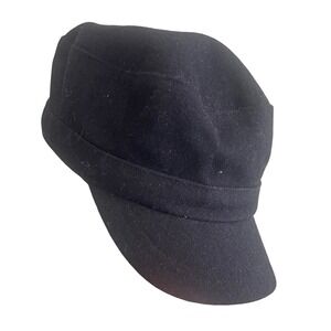 Hit Wear Womens Wool Winter Cadet Military Flat Newsboy Cap Hat Black One Size